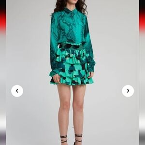 Just Cavalli Turquoise and Black Mini Dress